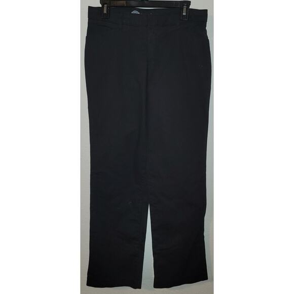 Dickies Black Curvy Crafted For Women Pants 12R Flat Front New Without Tags - Picture 1 of 7